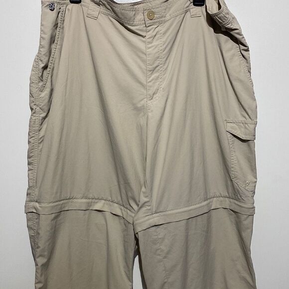 Columbia Men's PFG Performance Fishing Gear Convertible Pants Khaki Size 40 x 32 - Picture 1 of 9